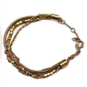 SOLD Fossil l Gold-Tone Stainless Steel Three Chain Bracelet